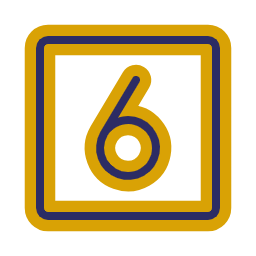 number square six thin svgrepo com